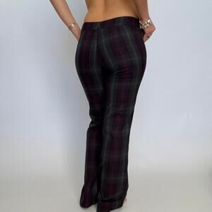 Regina USA Black & Purple Plaid Trousers
